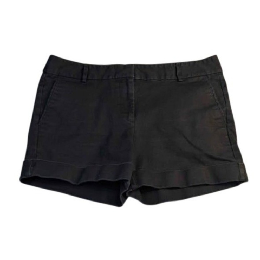 Joe Fresh ~ Black Cotton Twill Chino Shorts ~ Cuffed Hem ~ Women's Size 8